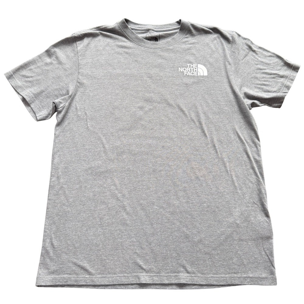 The North Face Graphic T-Shirt Mens Medium Gray Lightning Bolt Back Print Tee